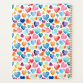 Hart Waterverf Kleurrijke Schattigee Liefde Custom Planner (Achterkant)