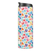 Hart Waterverf Kleurrijke Schattigee Liefde Custom Thermosbeker (Geroteerd rechts)