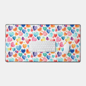 Hart Waterverf Kleurrijke Schattigee Liefde Romant Bureaumat (Keyboard & Muis)