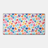 Hart Waterverf Kleurrijke Schattigee Liefde Romant Bureaumat (Voorkant)