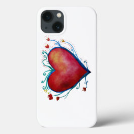 Hart Waterverf Kunst Apple iPhone 7, Stoere Xtreme iPhone 13 Hoesje