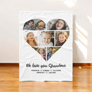 Hart We houden van je Oma fotocollage Fleece Deken