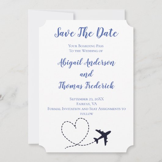 Hart Weddenschap bij instapweigering vliegtuig bes Save The Date (Voorkant)