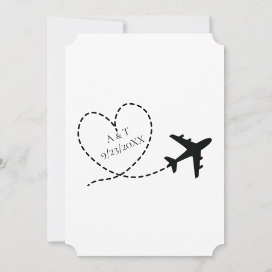 Hart Weddenschap bij instapweigering vliegtuig bes Save The Date (Achterkant)