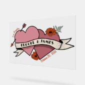 hart welkom bruiloft acryl bord (Hoek)