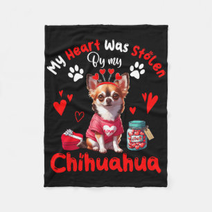 Hart werd gestolen door mijn Chihuahua Valentijnsd Fleece Deken