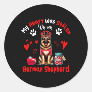 Hart werd gestolen door mijn Duitse herder Valenti Ronde Sticker