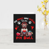 Hart werd gestolen door mijn Pit Bull Valentijnsho Kaart (Gele Bloem)