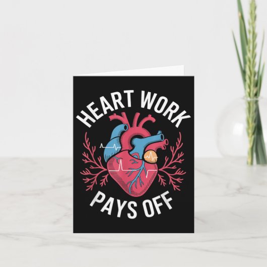 Hart Werk Loont Anatomisch Hart Ontwerp Kaart (Voorkant)