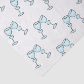 Hart Wijnglazen Blauw Whimsical Wedding Tissuepapier (Detail)