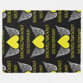 Hart/Wingen... Endometriose Fleece Deken (Voorkant (Horizontaal))