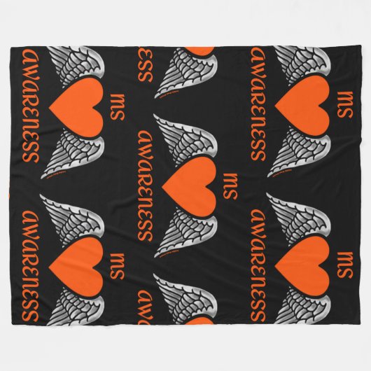 Hart/Wingen...MS Fleece Deken (Voorkant (Horizontaal))