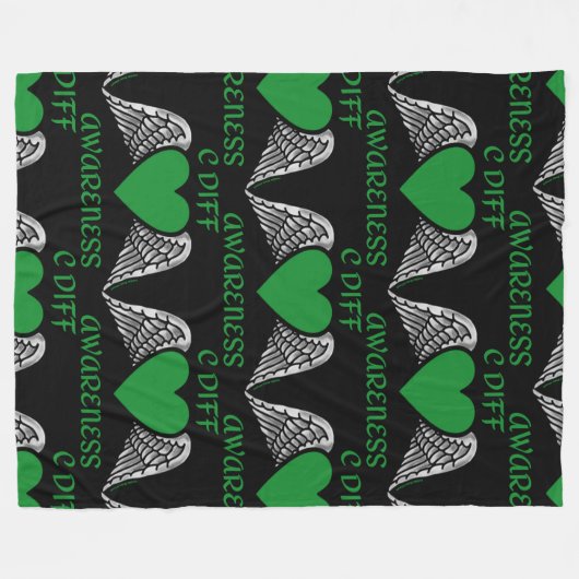 Hart/Wings...C Diff Fleece Deken (Voorkant (Horizontaal))