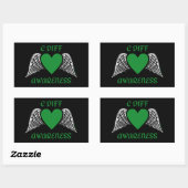 Hart/Wings...C Diff Rechthoekige Sticker (Vel)