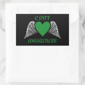 Hart/Wings...C Diff Rechthoekige Sticker (Tas)