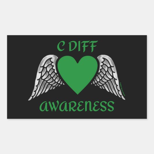 Hart/Wings...C Diff Rechthoekige Sticker (Voorkant)