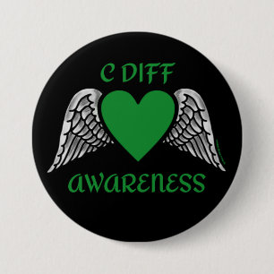 Hart/Wings...C Diff Ronde Button 7,6 Cm