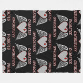 Hart/Wings... Diabetes Fleece Deken (Voorkant (Horizontaal))