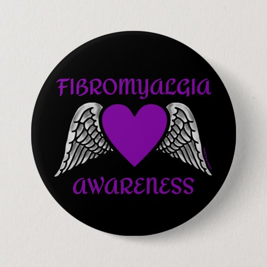 Hart/Wings... Fibro-Button Ronde Button 7,6 Cm (Voorkant)