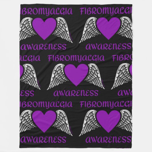 Hart/Wings...Fibro Fleece Deken (Voorkant)