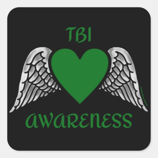 Hart/Wings...TBI Vierkante Sticker (Voorkant)