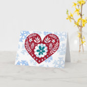  Hart Winter Sneeuwvlokken Custom Greeting Kaart (Gele Bloem)