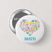 Hart Wiskunde Ronde Button 5,7 Cm (Voorkant /achterkant)