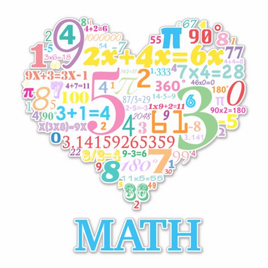 Hart Wiskunde Sticker (Voorkant)