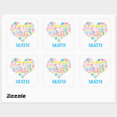 Hart Wiskunde Vierkante Sticker (Vel)