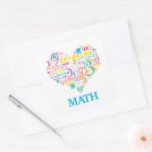 Hart Wiskunde Vierkante Sticker (Envelop)