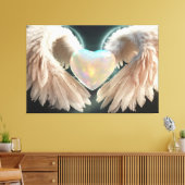 *~* Hart Witte Engel Vleugels AP78 Opal Canvas Afdruk (Insitu (Woonkamer))
