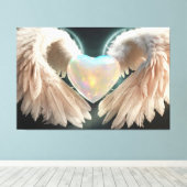 *~* Hart Witte Engel Vleugels AP78 Opal Canvas Afdruk (Insitu (Houten vloer))
