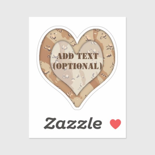 Hart Woestijn Camouflage Sticker (Vel)