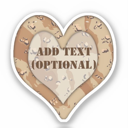 Hart Woestijn Camouflage Sticker (Voorkant)