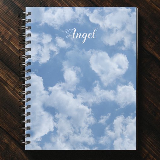 Hart Wolken Luchtige Cute Moderne Blauwe Trouw Notitieboek