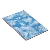 Hart Wolken Luchtige Cute Moderne Blauwe Trouw Notitieboek (Rechterzijde)