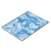 Hart Wolken Luchtige Cute Moderne Blauwe Trouw Notitieboek (Linkerzijde)