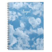 Hart Wolken Luchtige Cute Moderne Blauwe Trouw Notitieboek (Voorkant)