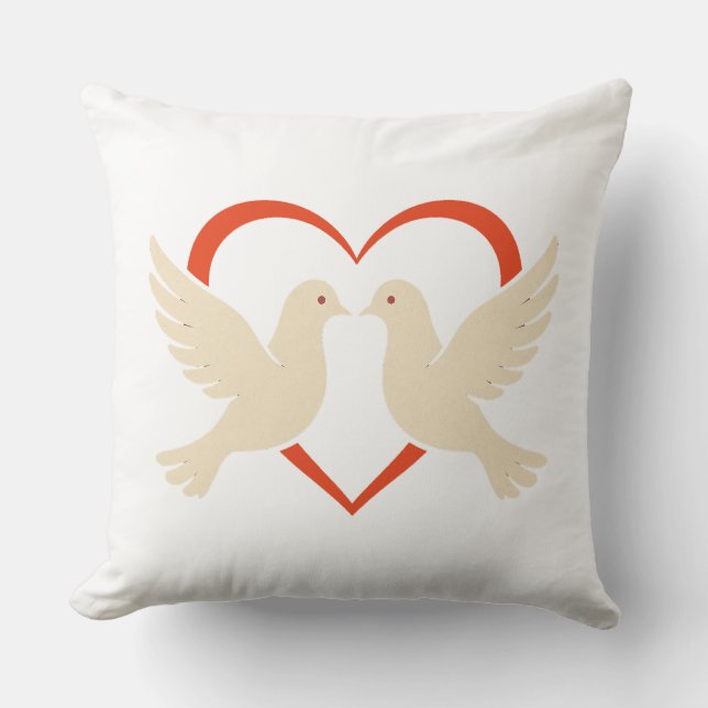 Hart Worp Kussen – Love & Peace Huisdecoratie (Voorkant)