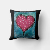 Hart Worp Kussen Roze Blauw Zwart Cute (Achterkant)