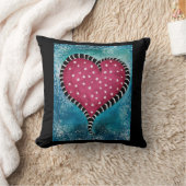 Hart Worp Kussen Roze Blauw Zwart Schattig  (Deken)
