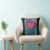 Hart Worp Kussen Roze Blauw Zwart Schattig  (Stoel)