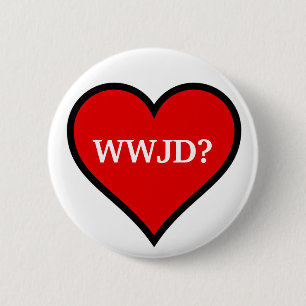 Hart WWJD Ronde Button 5,7 Cm