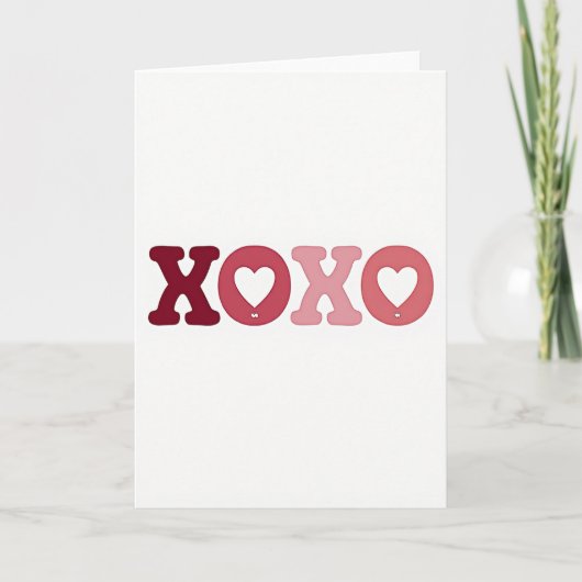 Hart Xoxo Patroon Liefde Kaart (Voorkant)