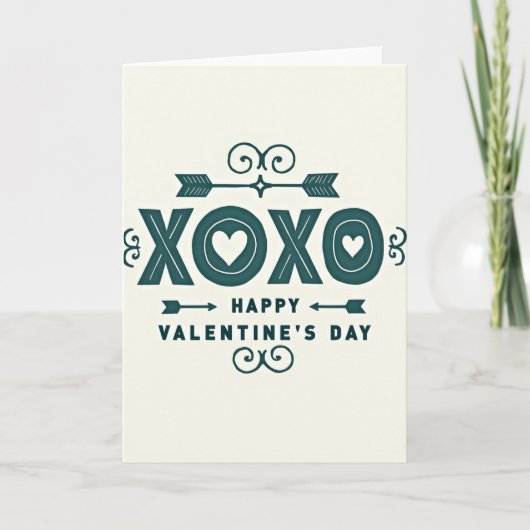 Hart Xoxo Valentijnsdagkaart Kaart (Voorkant)