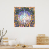 Hart, yin yang, boom van het leven van Amelia Carr Poster (Keuken)