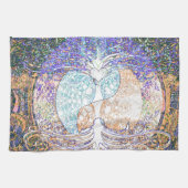 Hart, yin yang, boom van het leven van Amelia Carr Theedoek (Horizontaal)