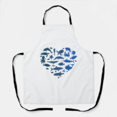 Hart zee dieren schort (Voorkant)