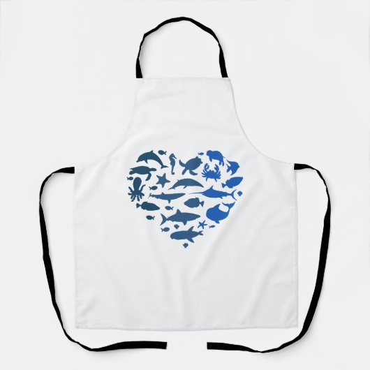 Hart zee dieren schort (Voorkant)