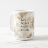 Hart Zee Schelpen Zand Koffiemok (Voorkant links)